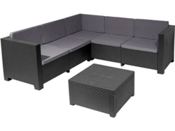 Conjunto de jardín SHAF Oasis (Antracita - Resina - 190x190x72cm)