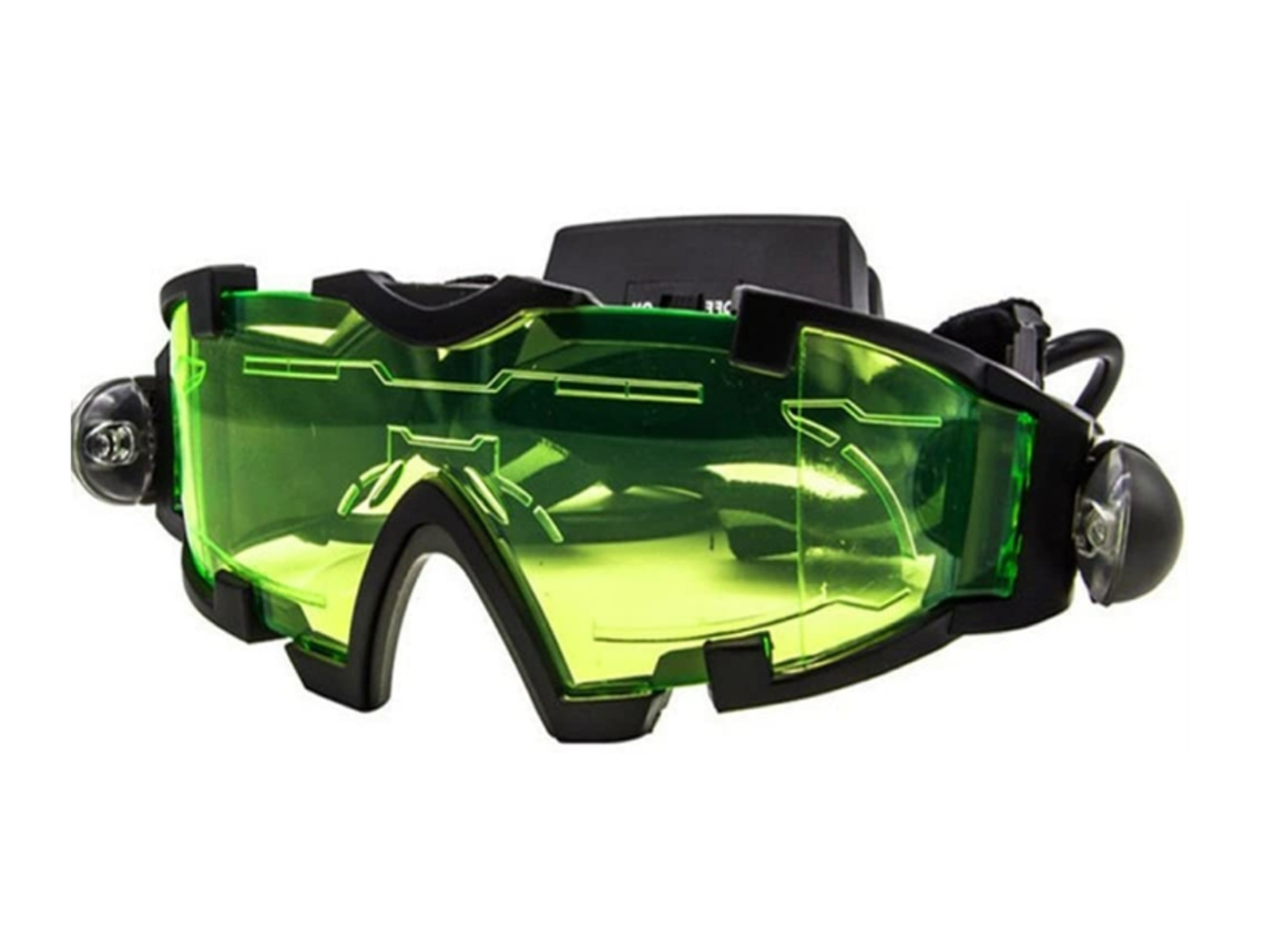 Gafas de visión nocturna militares Yizhood con banda elástica ajustable y luz LED extraíble para actividades nocturnas (negras)