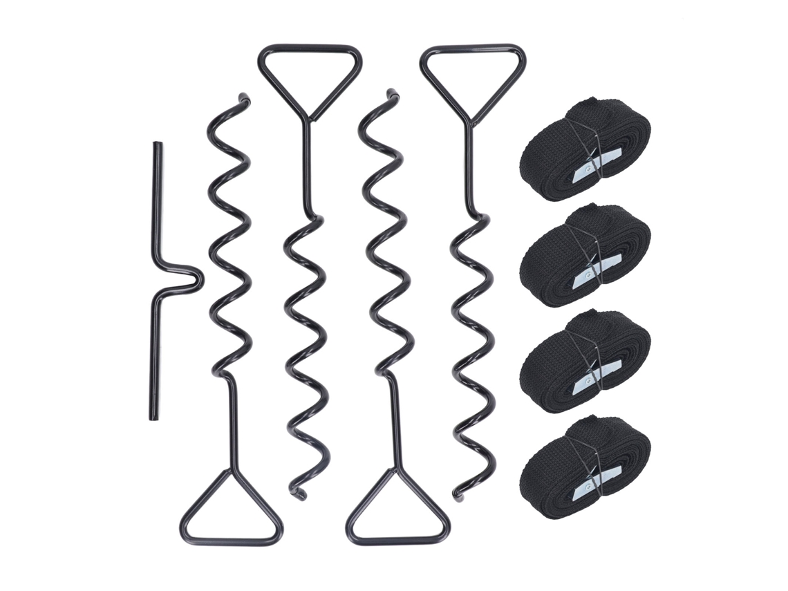 Anclajes De Suelo Multifuncionales De Acero Con Estacas, Kit De Anclaje Para Trampolín, Cobertizo, Columpio Y Tienda De