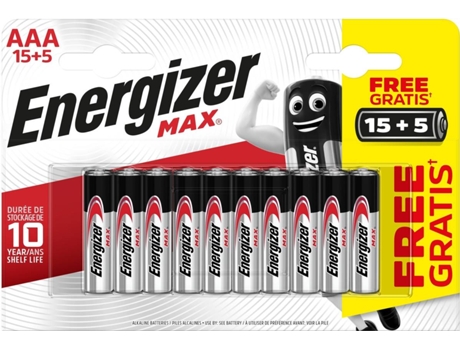 Pilas ENERGIZER Alcalina Max LR03 (AAA - 20 und)