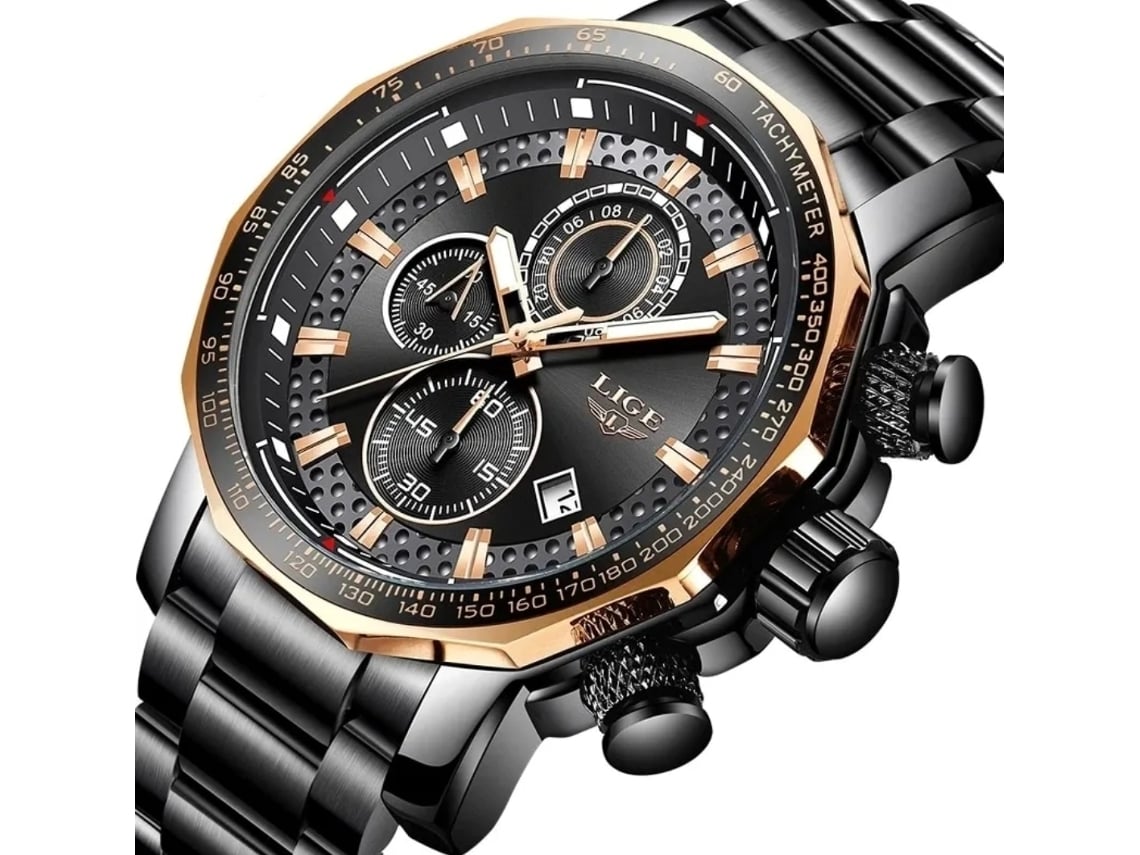 Reloj Luxo para Hombre LIGE Bracelete Metal Negro Worten.es