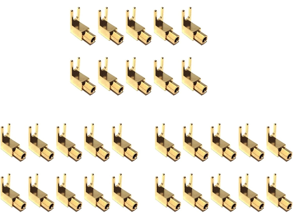 Paquete De 30 Postes Rectangulares Con Horquilla Y Conexión - Conector Banana De 4 Mm - Conector