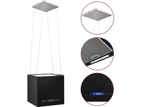 vidaXL Campana extractora colgante táctil LCD acero recubierto 37 cm