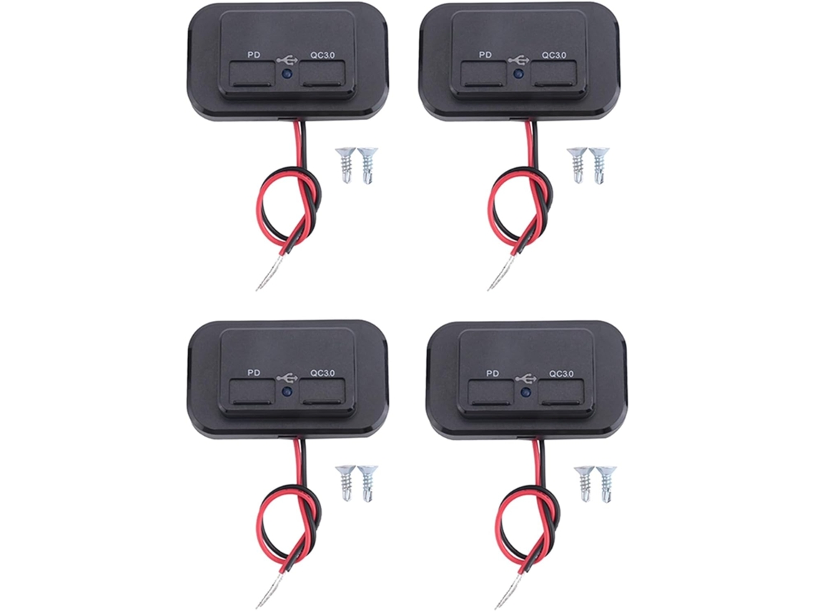 Cargador De Coche 4x Usb+pd 12v/24v Con Divisor De Enchufe Y Carga Usb