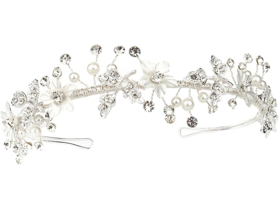 Decoración, 1 Pieza Diadema De Perlas Clip Accesorios Para Boda Adorno Elegante Para El Cabello
