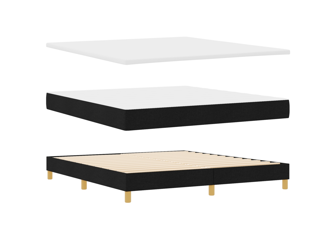 Colchón De Resortes Pocket Con Funda Con Cremallera Vidaxl Negro Tela (180x200 Cm)