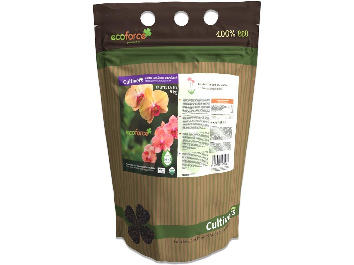 CULTIVERS Abono Orquídeas Ecológico 5 kg 100% Orgánico y Vegano Granulado. Potencia el Crecimiento y Estimula la Floración