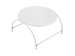 Cama Elevada Para Gatos Y Perros Pequeños, De Acero Inoxidable, Con Lona Blanca Desmontable, Para Interior/exterior.