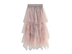 Falda Larga De Tul Y Malla Para Mujer Con Cintura Elástica, Estilo Fresco Y Dulce, Ajustable De 60 A 100 Cm jxsm8063