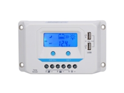 Controlador De Carga Solar Pwm 30a El2430z 12v/24v Con Pantalla Lcd, Material Abs, Uso Doméstico.