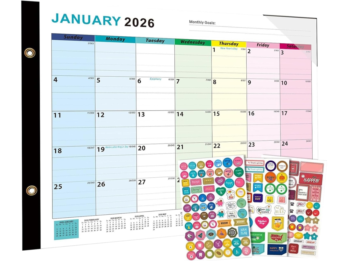 Calendario Mensual De Pizarra Blanca Para Pared, Planificador De De Enero De 2026 A Junio De 2027