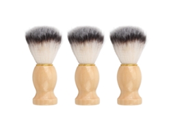 3pcs Cepillo De Barbilla Para Hombres Con Cerdas Suaves Y Mango De Madera, Genera Espuma Rica, Para Cuidado Diario De La Barbilla