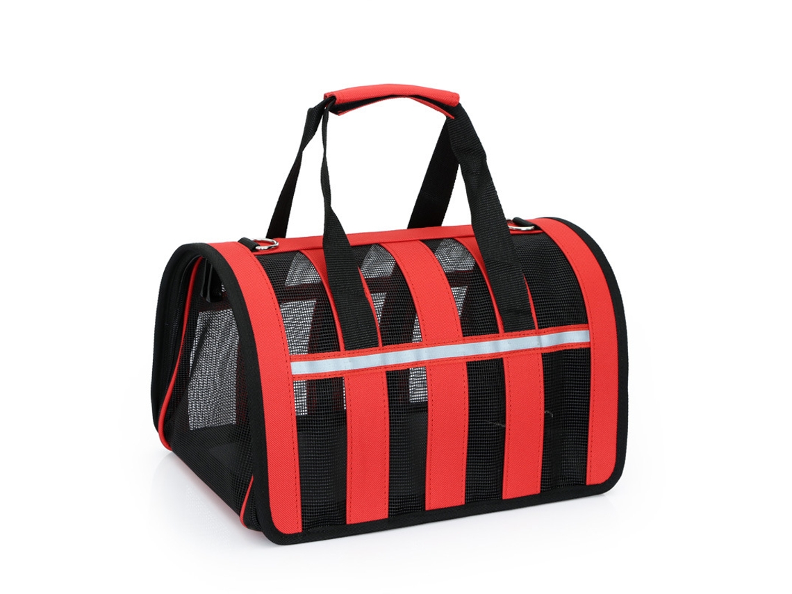 Transportadora Dobrável Para Animais Eifson Com Refletores E Bolso Lateral (vermelho)