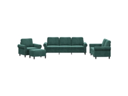Maison Exclusive - Juego De Sofás Con Cojines 4 Piezas Terciopelo Verde Oscuro
