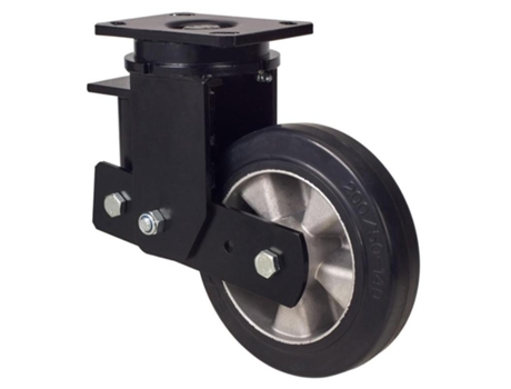 Rueda giratora placa 10hlsb160-deb suspension goma negra elastica eje bolas ALEX