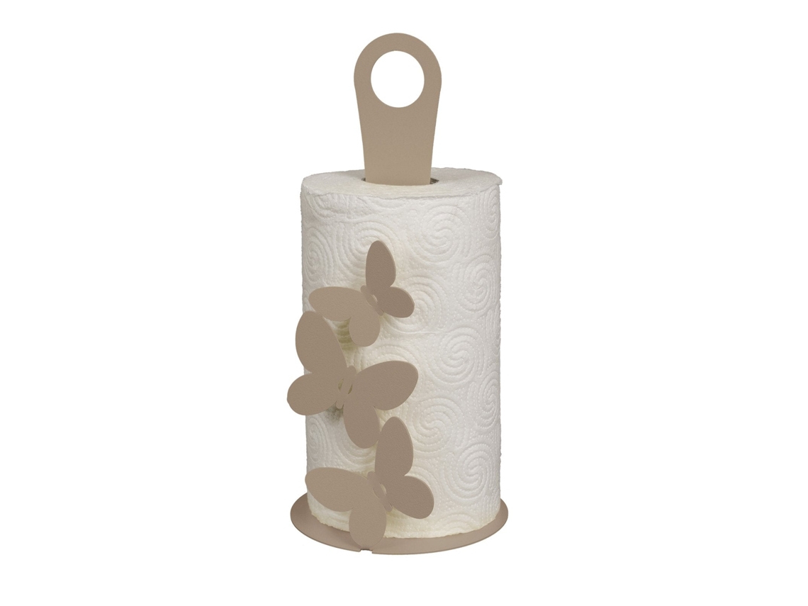 Butterfly - Portarrollos De Papel Beige De Acero, Para 3 Rollos, Diseño Moderno, Hecho En Italia