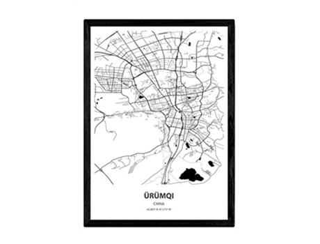 Poster NACNIC Mapa de Urumqi China (A3)