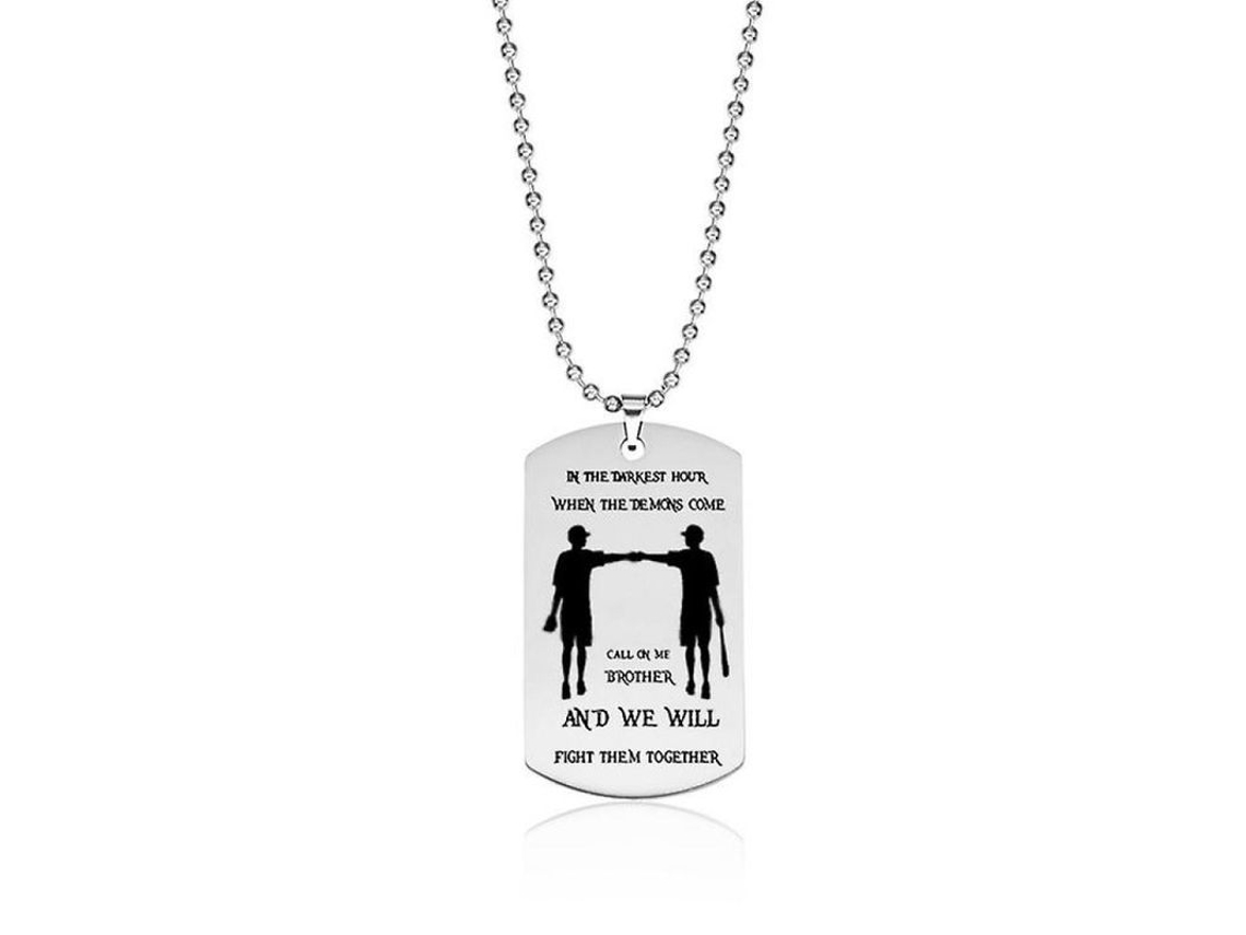 2026-9682-collares De Placa De Perro Hermanos Soldado Moto Acero Inoxidable Regalo Hombre Joven Bff Joyería Resistente E