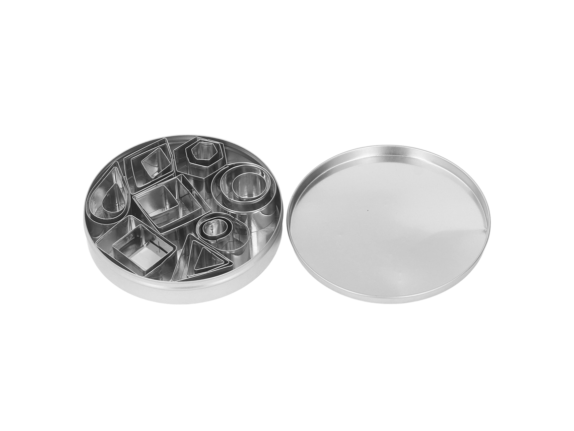 24 Moldes De Acero Inoxidable Para Cortar Galletas Con Formas Geométricas Para Hornear En Casa.