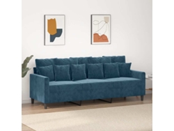 Sofá De 3 Plazas | Sofá De Salón | Sofá De Descanso Terciopelo Azul 180 Cm
