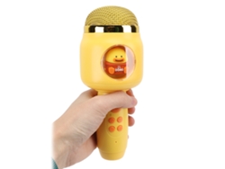 Bonito Micrófono Inalámbrico Bluetooth Amarillo Para Niños, Ideal Para Fiestas Y El Hogar. Micrófono De Mano.