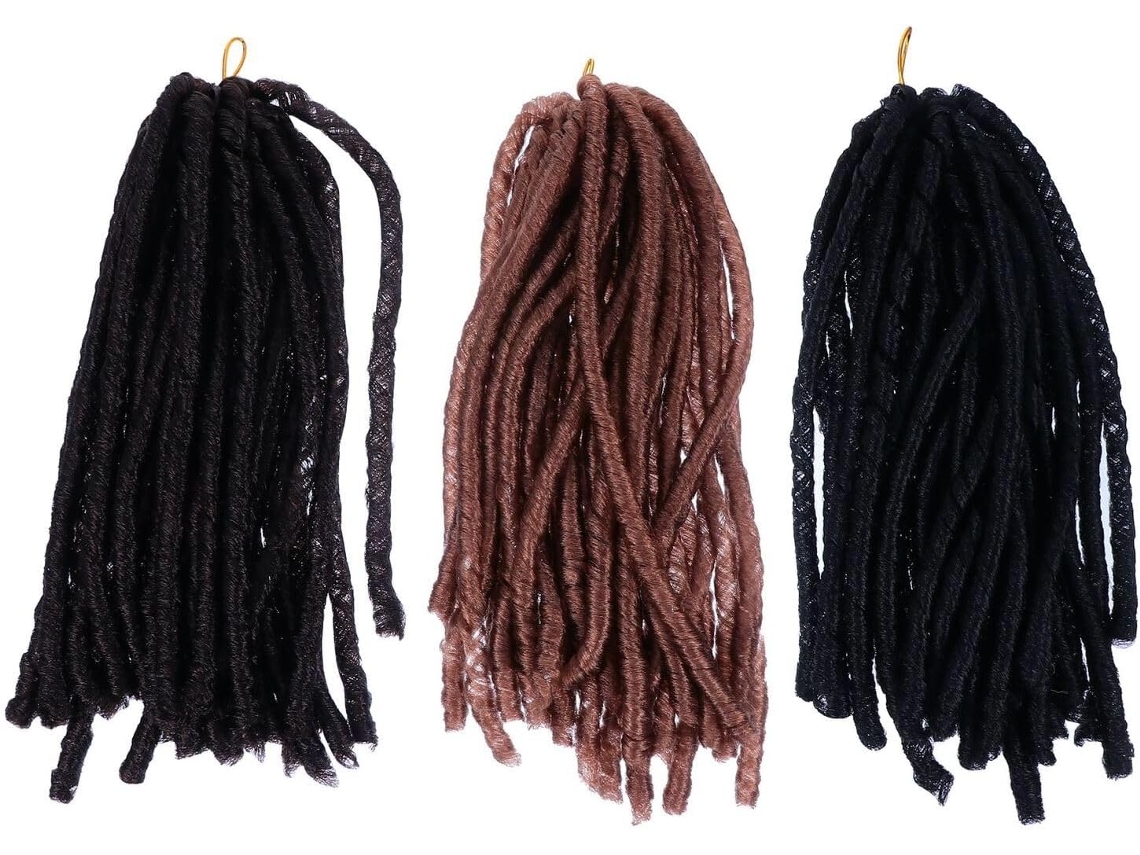 Lot De 3 Perruques Africaines À Dreadlocks Creuses Tresses Longues Mixtes Fibres Légères Y Respi...
