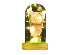 Vaso de leche artificial en vidrio con luz LED, regalo para mamá y cumpleaños.
