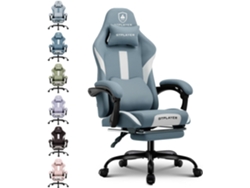 Silla GTPLAYER Gamer, Silla de Oficina Transpirable, de Tela de, Silla de Escritorio Ajustable y Giratoria con Reposapiés, Azul