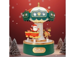 Carrusel De Caja De Música Eléctrica Con Gemas Brillantes: Decoración Encantadora Y Regalo Entrañable Para Cumpleaños (verde)