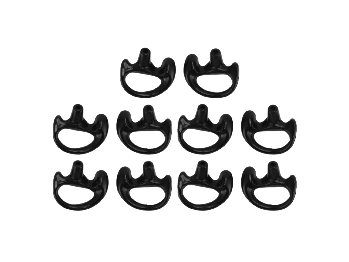5 Pares De Tapones Para Los Oídos Grandes De Silicona Moldeada Para Radios Bidireccionales, Color Negro.