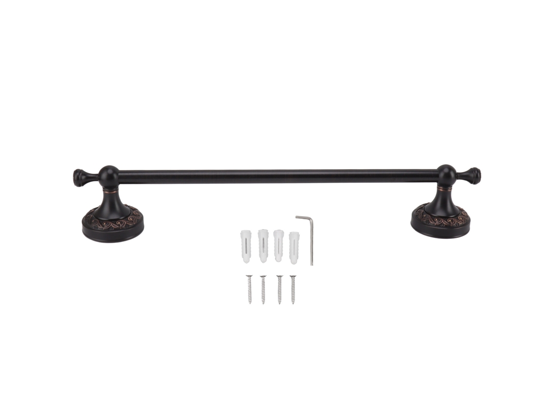 Toallero de cobre estilo retro, 40 cm, multifuncional, antivuelco, sencillo, accesorios de baño, negro antiguo.