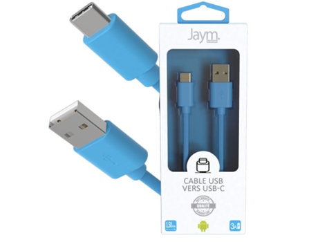 Cable JAYM Usb 3A Tipo-C A Tipo-C 3A de 1,5 Metros - Colección Pop (Azul)