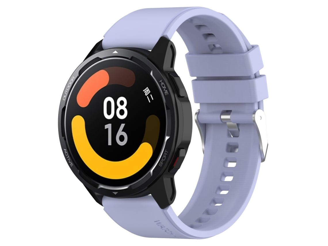 Bracelete Para Samsung Galaxy Watch 3 (41mm) - Silicone Com Cabeça Saliente - Fivela Prata (20mm) - Purple