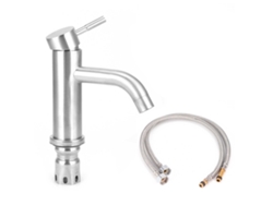 Grifo de acero inoxidable G1/2 con manija redonda para cocina y baño
