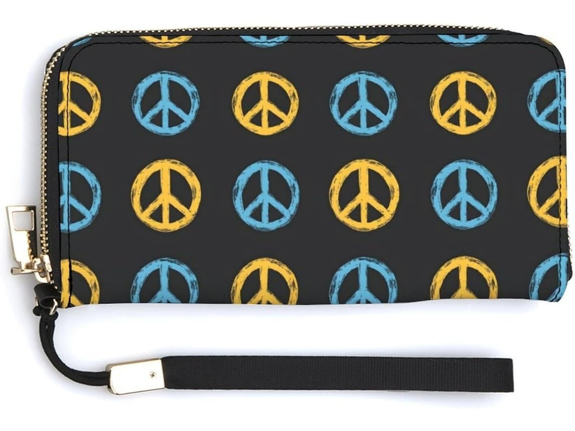 Cartera Cuero Con Cremallera Para Mujer Diseño Estampado