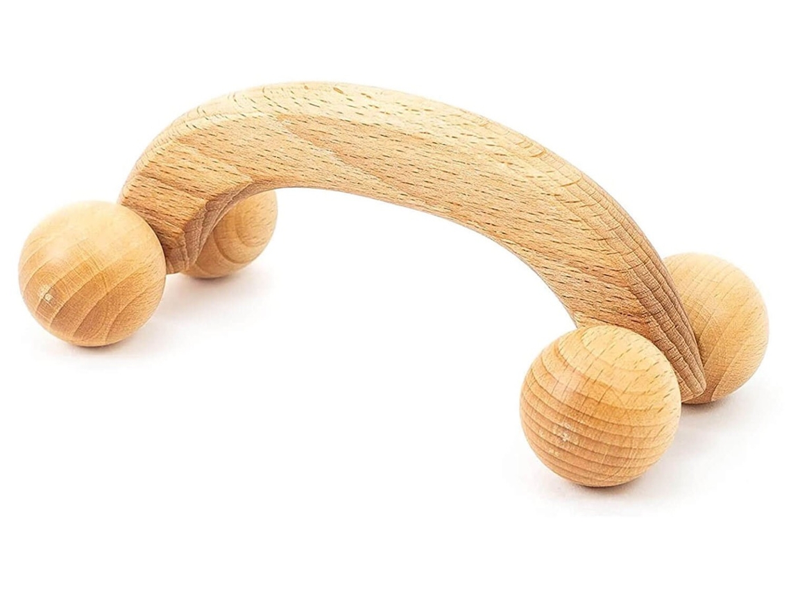 Masajeador de mano de madera para espalda cuello y hombros
