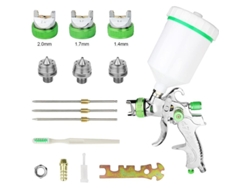 Pistola De Pintura Profesional Hvlp 600cc Con 3 Boquillas 1.4 1.7 2.0mm Para Coche Muebles