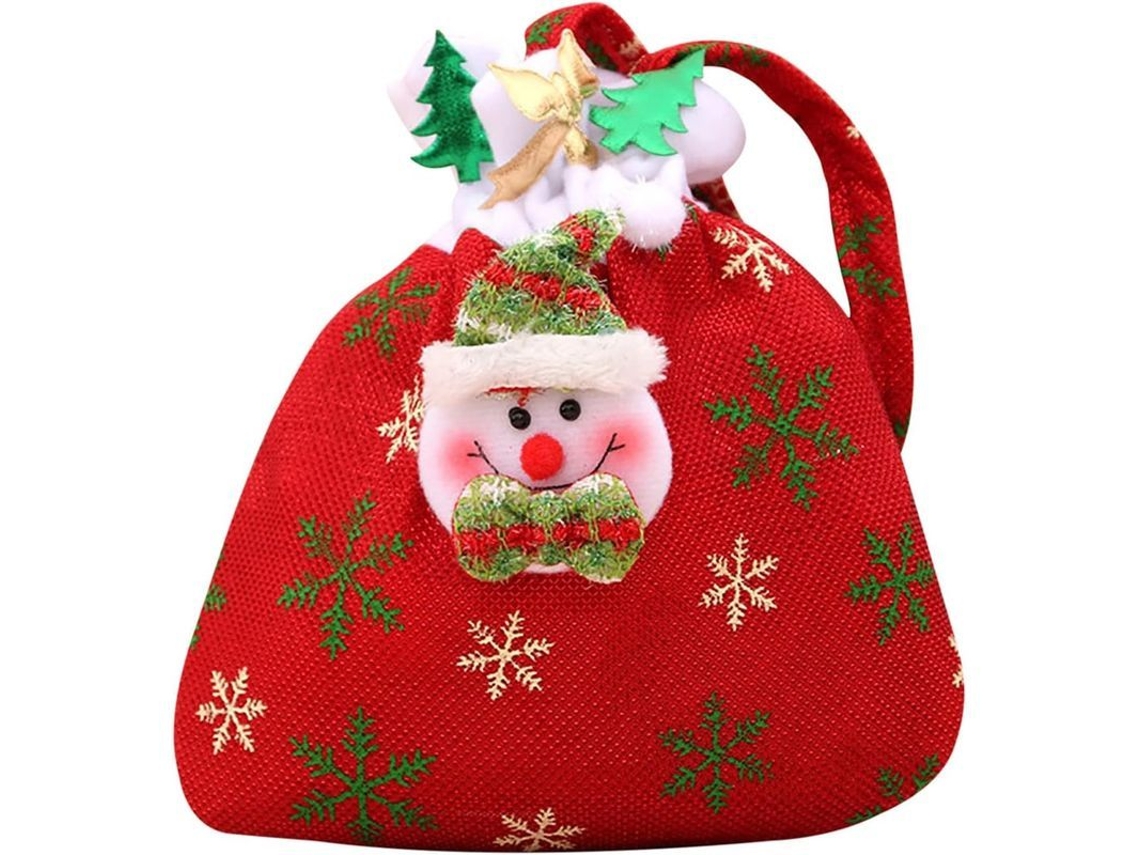 Bolsa De Regalo Navideña De Terciopelo Dorado Con Papá Noel Para Decorar Y Guardar Dulces.