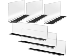 Juego 6 Separadores Estantes Plástico Pvc Blanco Diseño Forma 90° Estables Seguros Organizar Bebidas Diversos