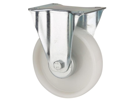 Rueda fija 130-200-2 cp poliamix blanco eje rodillos ALEX