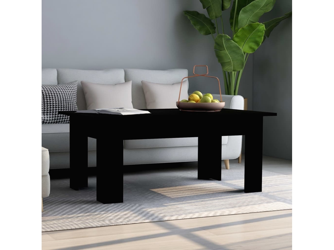 Mesa de Centro Apoyo 100X60X42 cm Contrachapado Negro