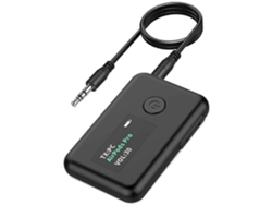Transmisor y receptor Bluetooth 5.0 con pantalla OLED, adaptador inalámbrico Bluetooth 2 en 1 de 3,5 mm, baja latencia JS Rosewell