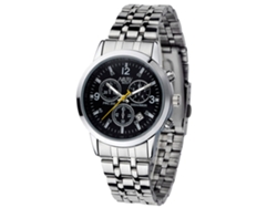 Reloj De Pulsera De Acero Inoxidable Con Movimiento De Cuarzo Y Calendario Para Hombre Negro