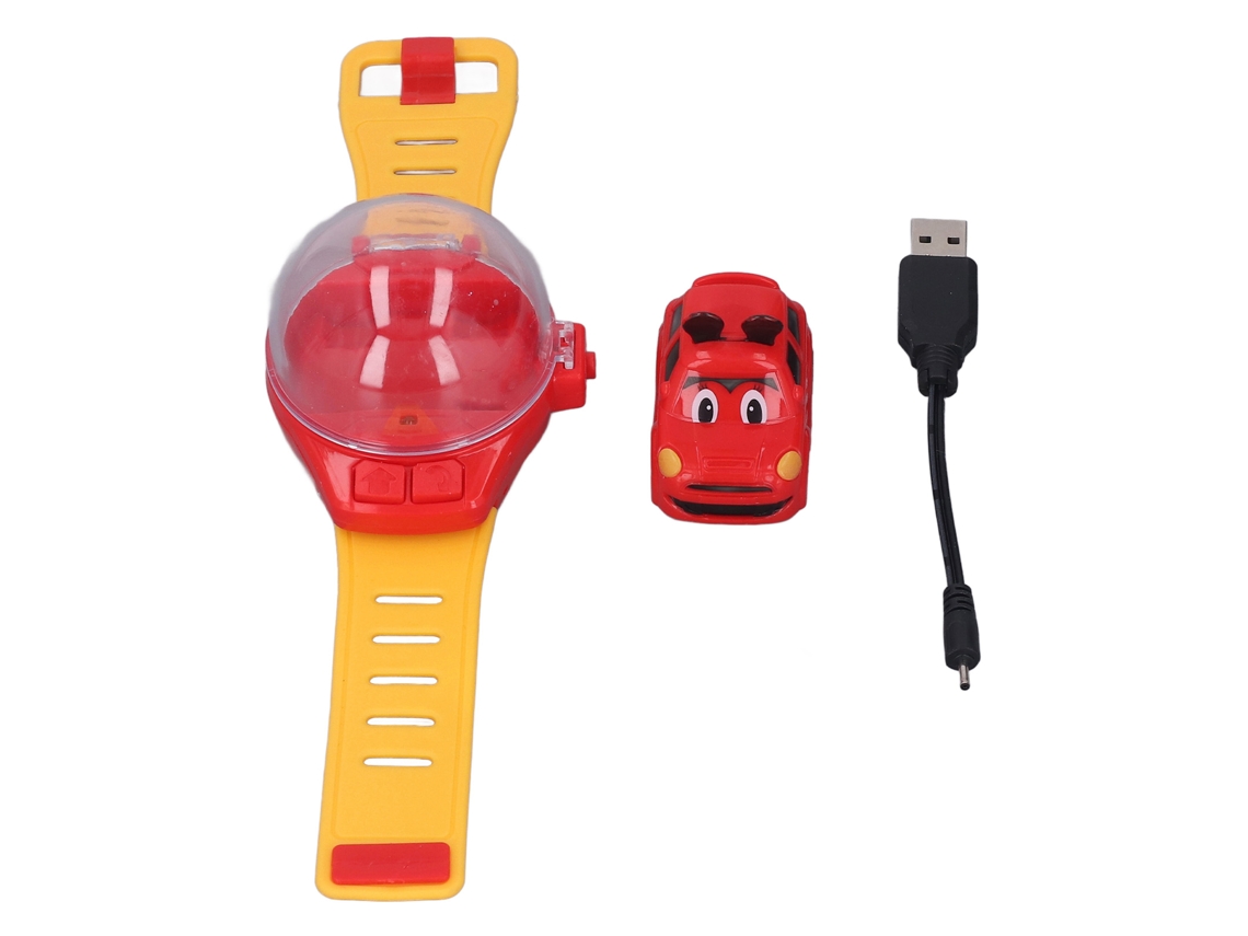 Brinquedo Relógio Carro Rc Mini Forma Bonita Carga Usb Pulseira De Silicone Para Meninos Meninas Vermelho