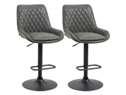 Taburete de bar ajustable con reposapiés 51x59x117 Gris oscuro Negro