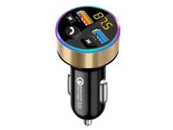 Transmisor FM Estéreo Coche Reproductor de MP3 3.1A Carga rápida Cargador USB dual Coche Bluetooth 5.0 Kit de manos libres Modulador FM (Negro) ENZONS