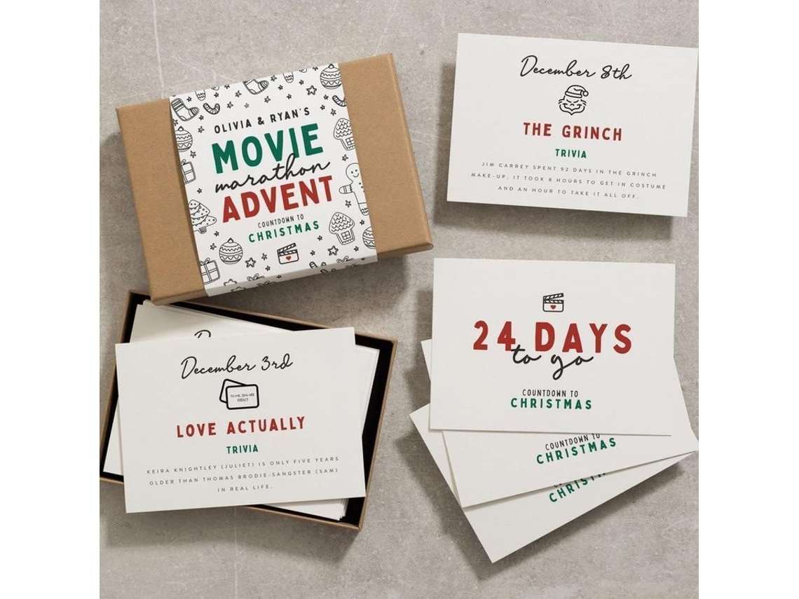 Calendario De Adviento De Navidad 2022 Con 24 Tarjetas, Cuenta Atrás Para Navidad Para Adultos