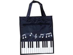 Bolso Estampado Con Diseño De Notas Musicales, Tamaño Grande 31x28x12 Cm, Tejido No Tejido Reciclable.