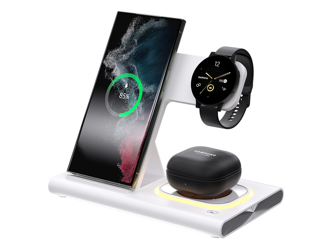 Cargador Inalámbrico Multifunción 3 En 1 Con Soporte De Carga Rápida (blanco (versión Samsung))