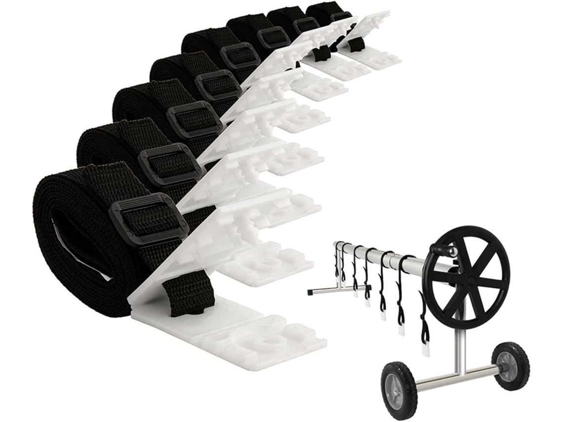 RNEMITERY Solución de accesorio de cubierta de la piscina, kit de correa de carrete de cubierta solar para piscinas en el suelo, material de calidad premium que